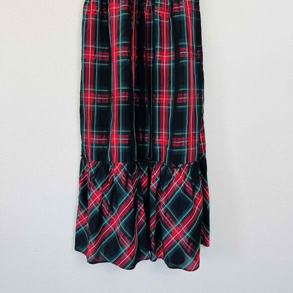 Vineyard Vines Sz XS Apres Midi Dress Tartan Plaid Smocked Bodice Ruffle Detail - Picture 5 of 11
